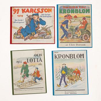 Bound books/comic books, 9 pcs, including “Kalle Anka” 1941, “Kalle Ankas Julbok” 1942 & 1946, and “Musse Piggs Julbok” 1939.