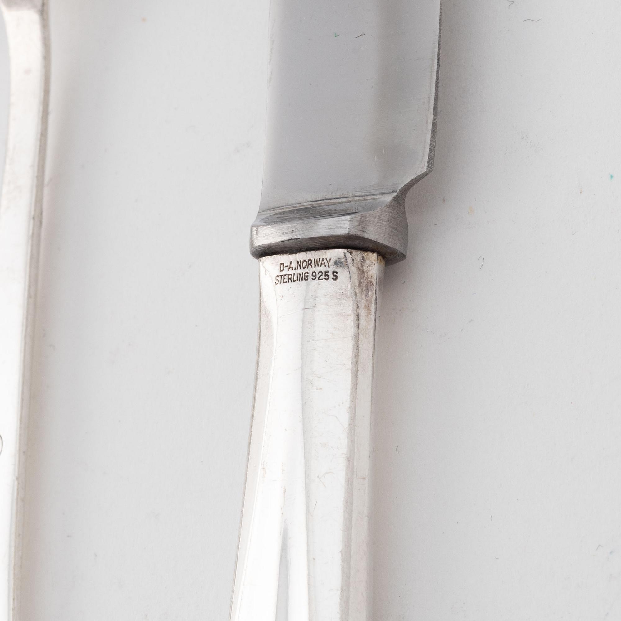 David Andersen, 'Rådhus Vifte' silver cutlery, Norway, (20 pieces).