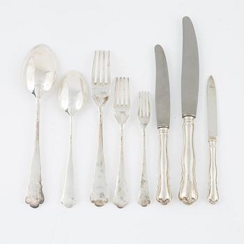 A silver cutlery set, 53 pcs, Harald Linder Uddevala Sweden, 1928.