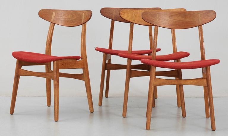 STOLAR, 4 st, "CH-30", design Hans J Wegner, Danmark, 1950-60-tal.