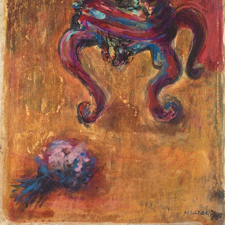 CO Hultén, mixed media on board, signed and executed 1946.