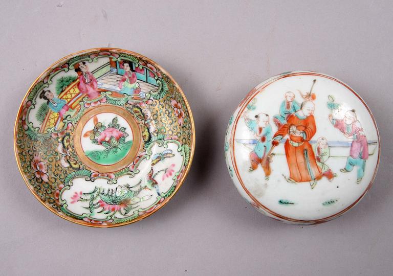 PARTI PORSLIN, 13 delar, Kina, bl a Kanton, 1800-1900-tal.