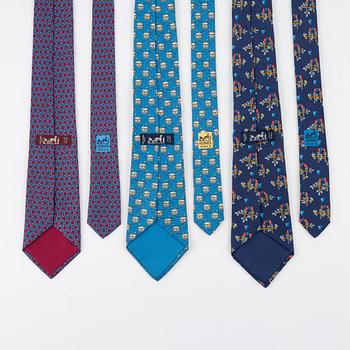 Hermès, three silk ties.