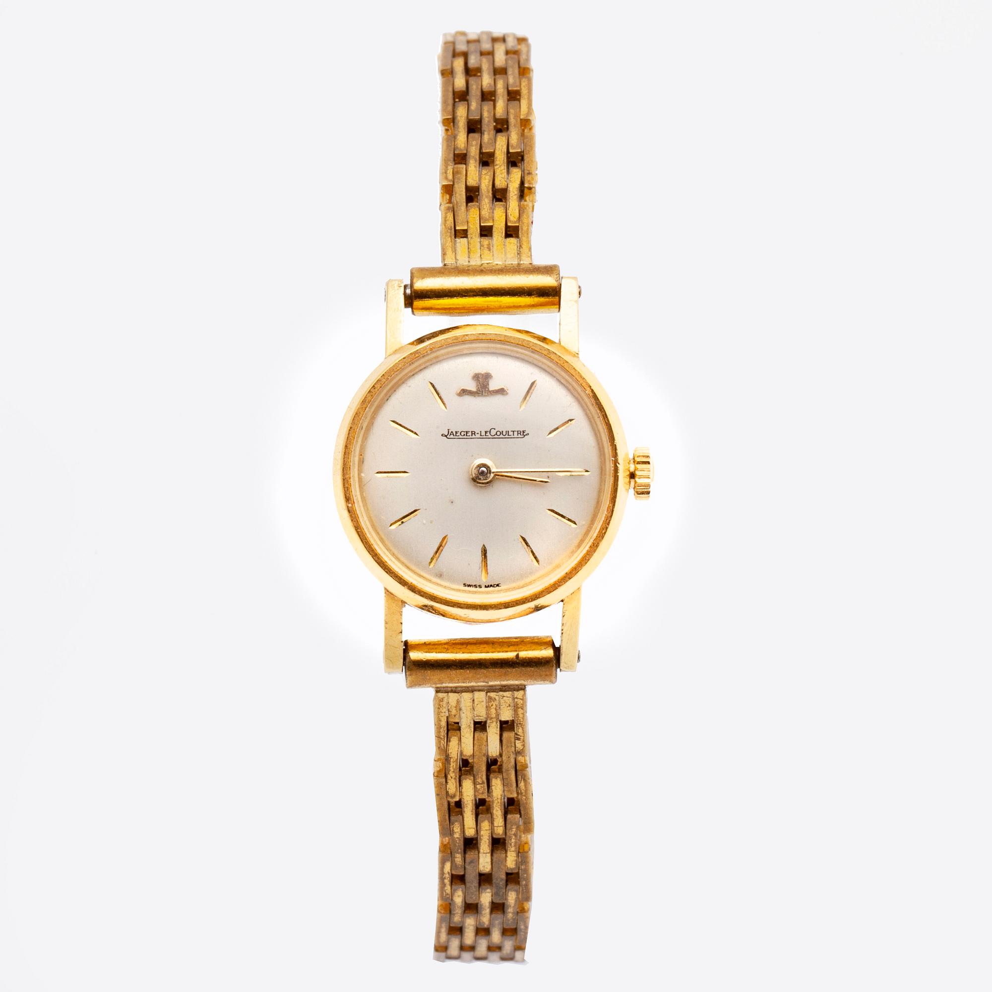 Jaeger-le Coultre wrist watch, 18K gold, 15 mm, manual, strap metal.