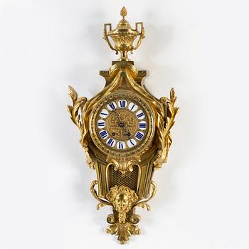 A French bronze wall clock, second half of the 19th century.