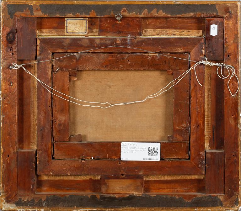 OKÄND KONSTNÄR, olja på duk, monogramsignerad JM, England 1800-tal.