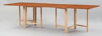 A Bruno Mathsson teak and beech gate leg table, Mathsson International, Sweden ca 1968.