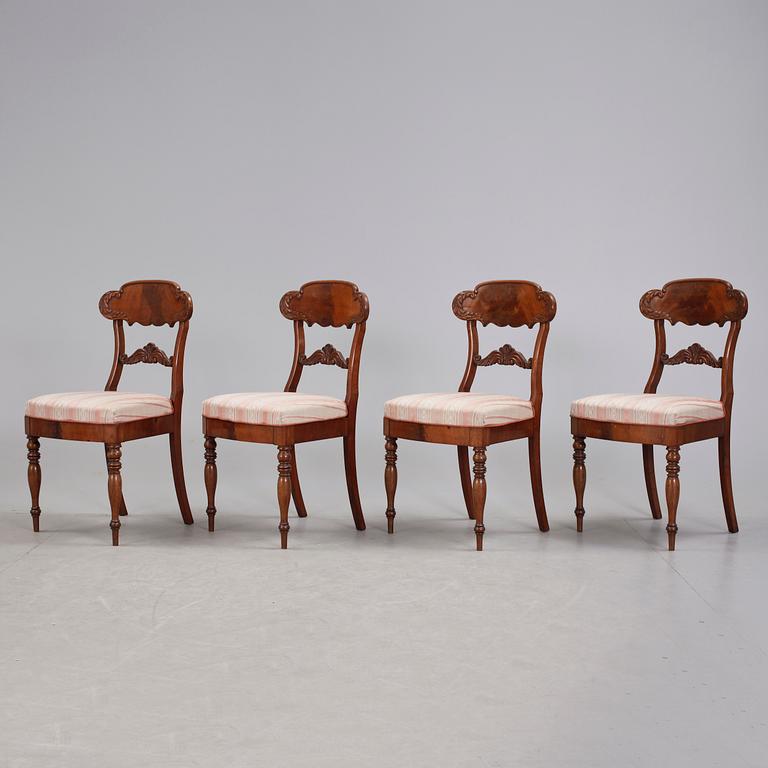 STOLAR, 4 stycken, empire, 1800-talets första hälft.