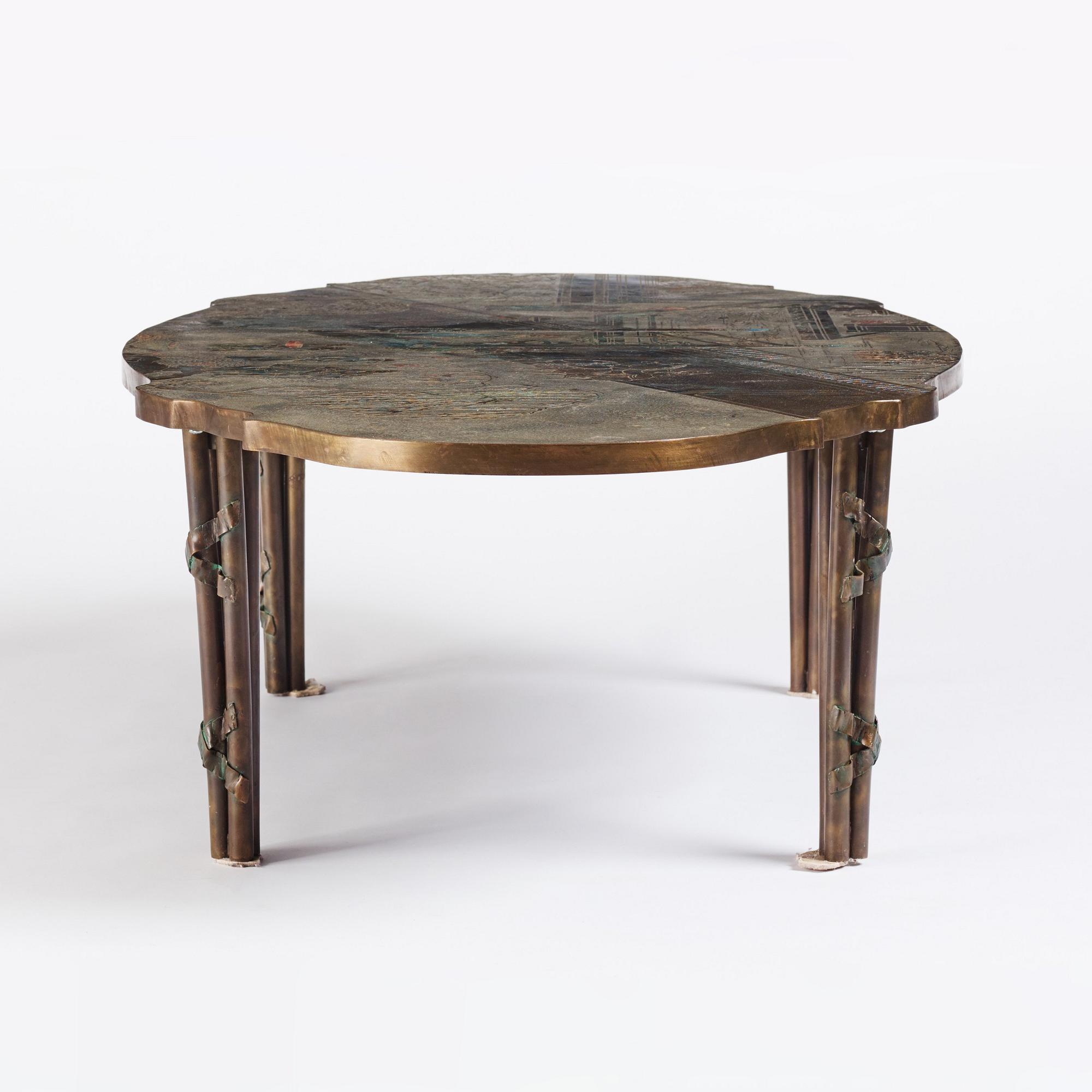 Philip & Kelvin LaVerne, a "Chang Boucher" coffee table, USA 1960s-70s.