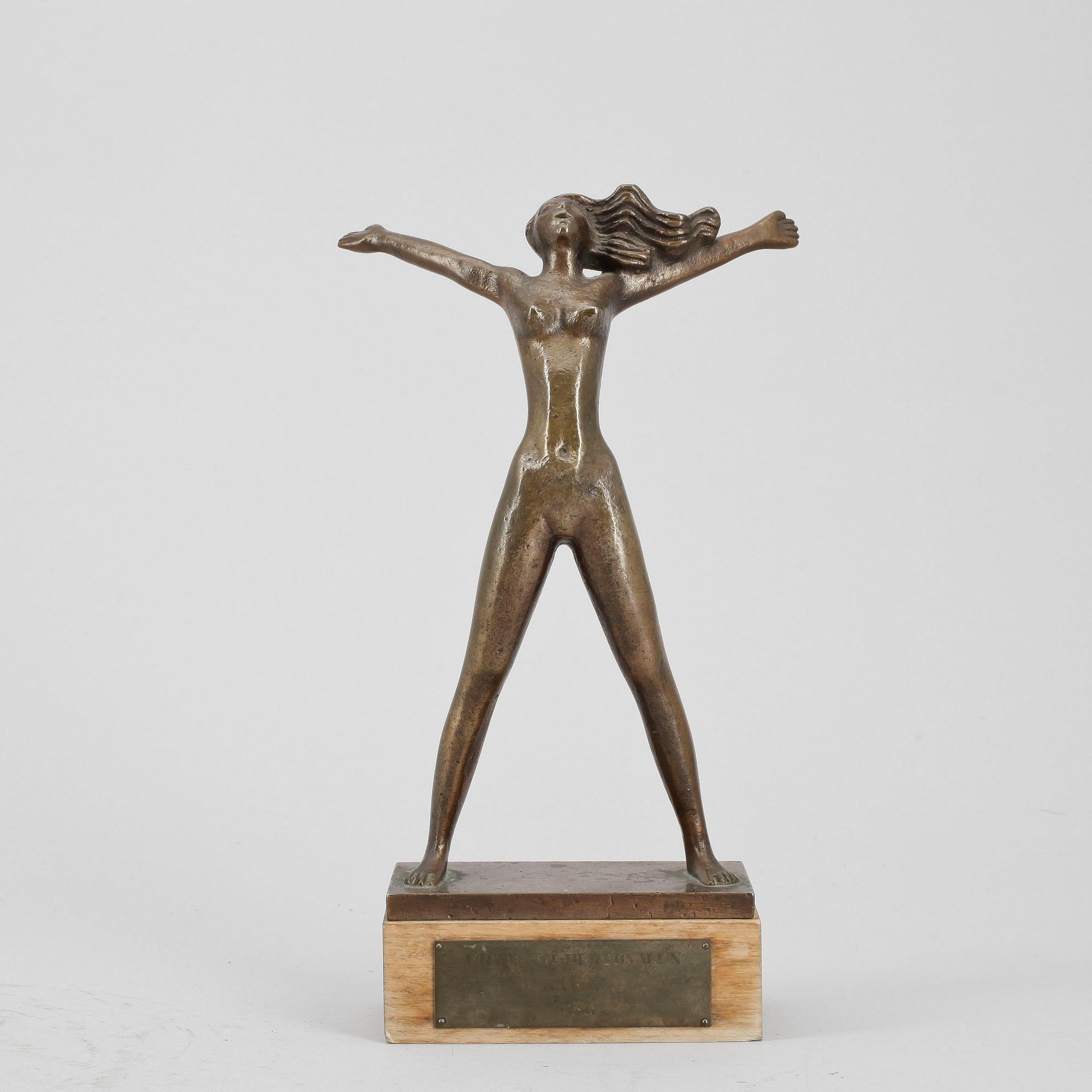 SKULPTUR, brons, Stig Blomberg, sign SB. Ystad Brons.