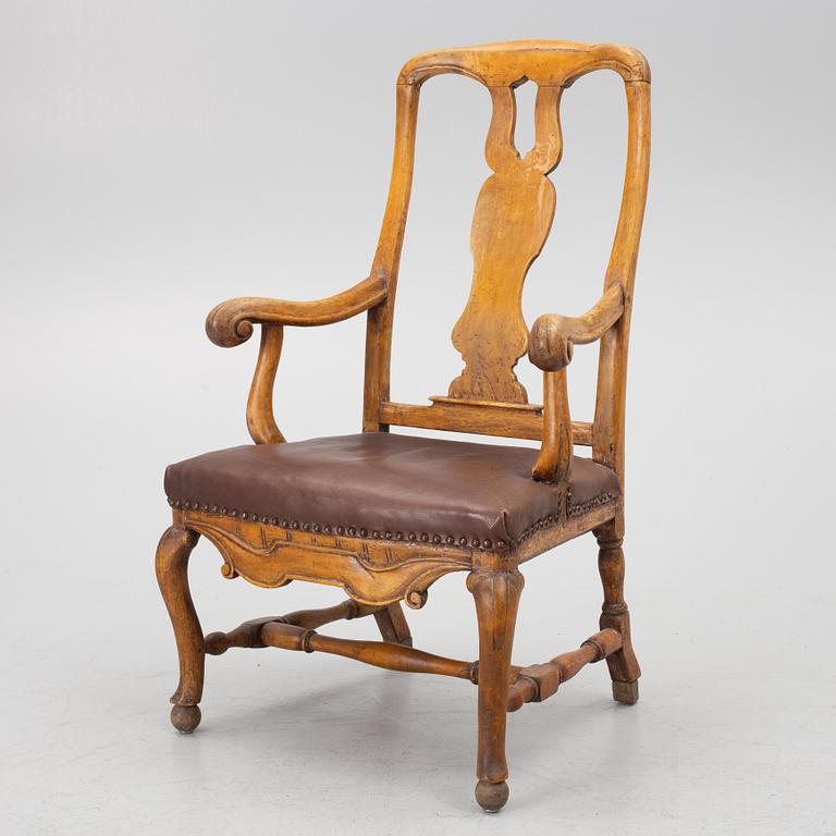 A late-Baroque armchair, first half of the 18th century.