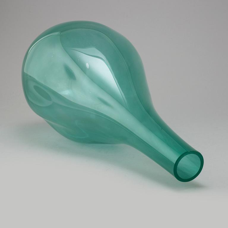 A glass vase by Ann Wåhlström, Kosta Boda Ateliér, signed.