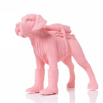 William Sweetlove, "Cloned Schnauzer with water bottle". (Pink).