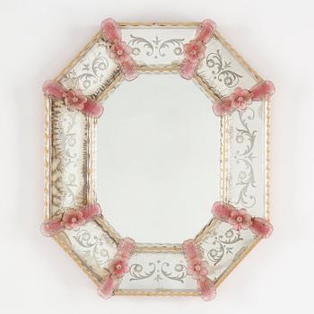A MIRROR, possibly Murano, Italy. 20th century.