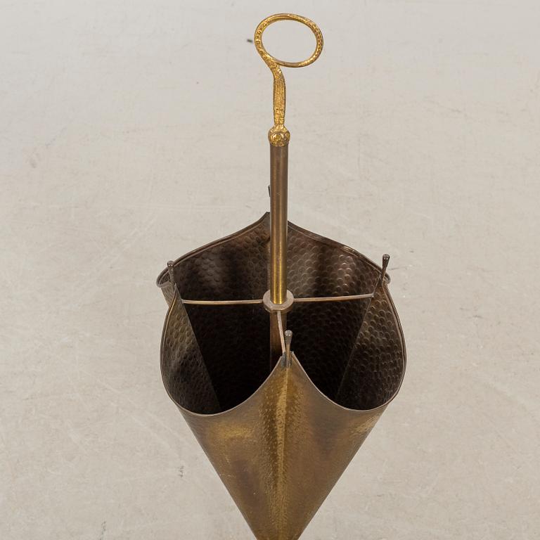 An 20th century brass umbrella stand.