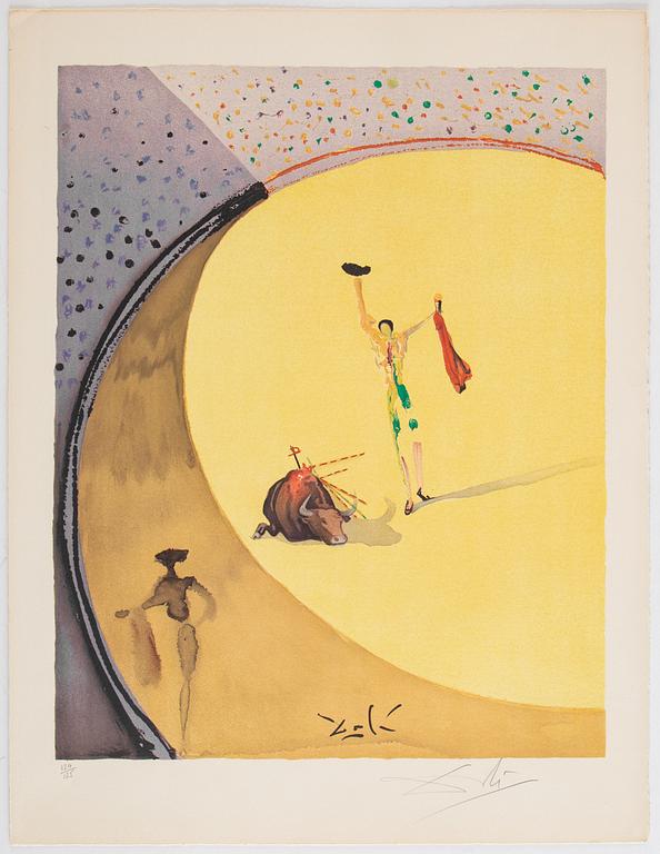 Salvador Dalí, lithograph in colours. Signed and numbered 124/125.