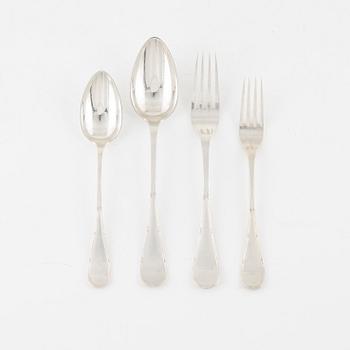 Cutlery, 24 pieces, silver, model 'Rosett', B Erlandsson, Kristianstad 1901.