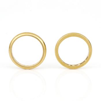 RINGAR, 2 st, 23K guld, Sverige, 1900-talets första hälft.