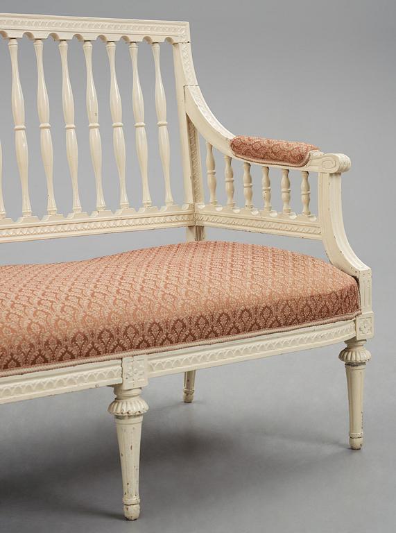 A late-Gustavian sofa in the manner of Ephraim Ståhl, Stockholm, late 18th century.