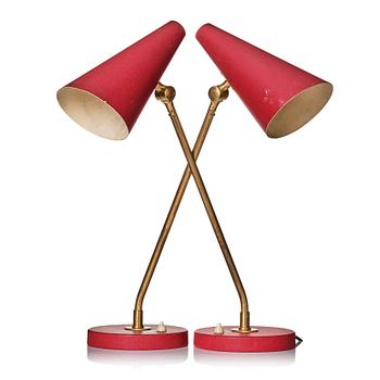 Bertil Brisborg, Table lamps 1 pair, model "33119", Nordiska Kompaniet, 1950s.