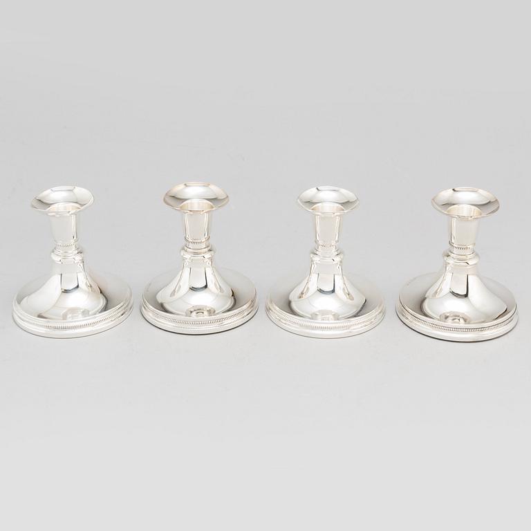ERIC LÖFMAN, ljusstakar, fyra st, silver, MGAB Uppsala, 1959-1975.