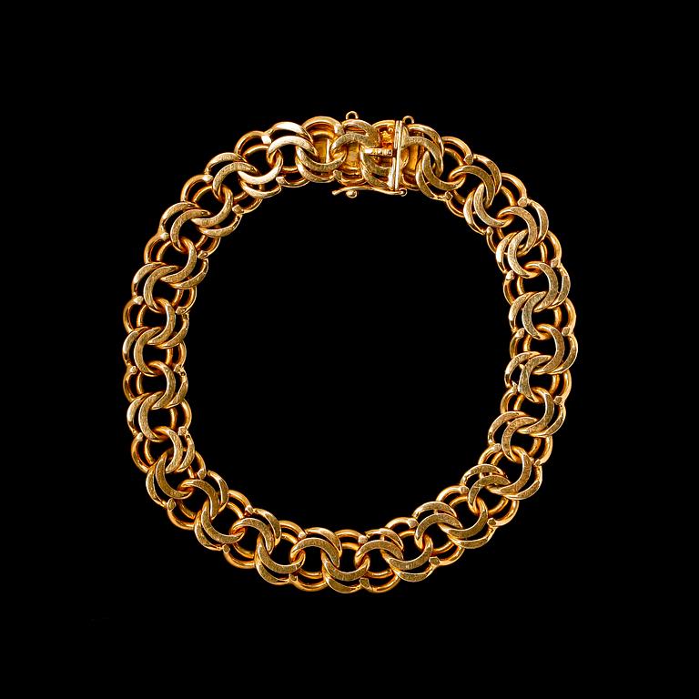 ARMBAND, 18k guld, 1947. Ca 27 gr.