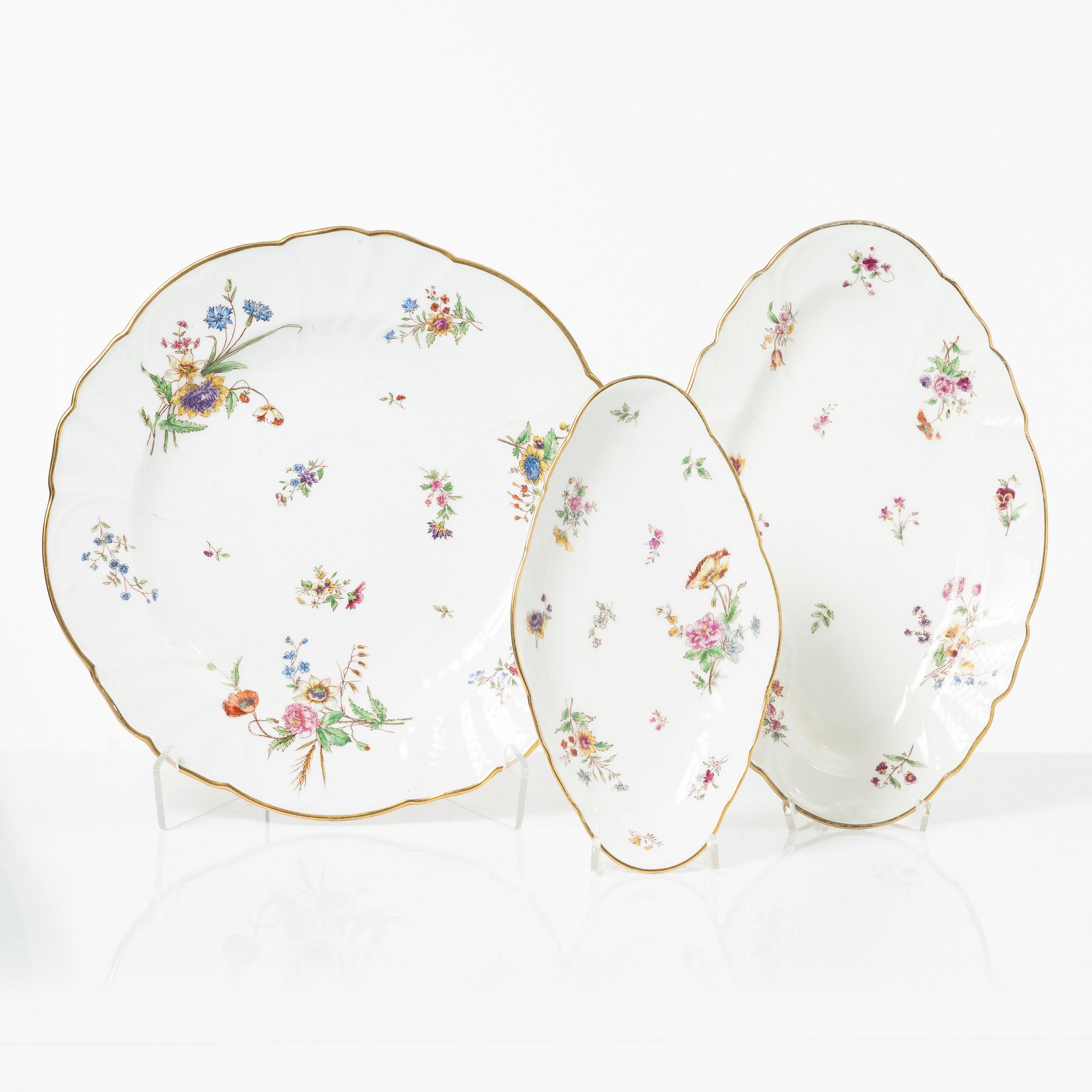 Servisdelar, 55st, porslin, Rörstrand, sent 1800-/tidigt 1900-tal.