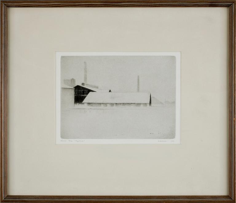 GUNNAR NORRMAN, torrnålsgravyr. 19/20. Sign och dat 1959.