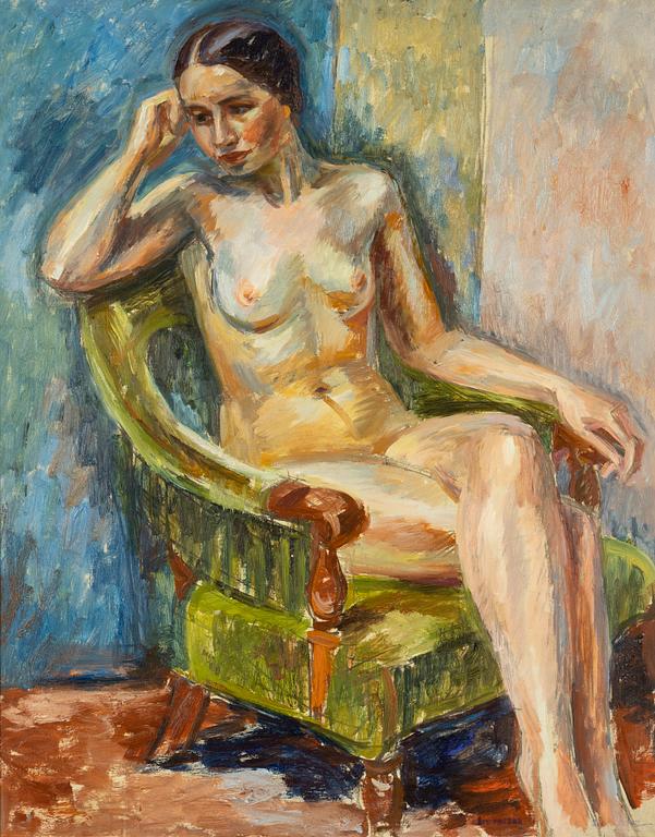 Birger Simonsson, olja på duk, signerad av dödsboet.