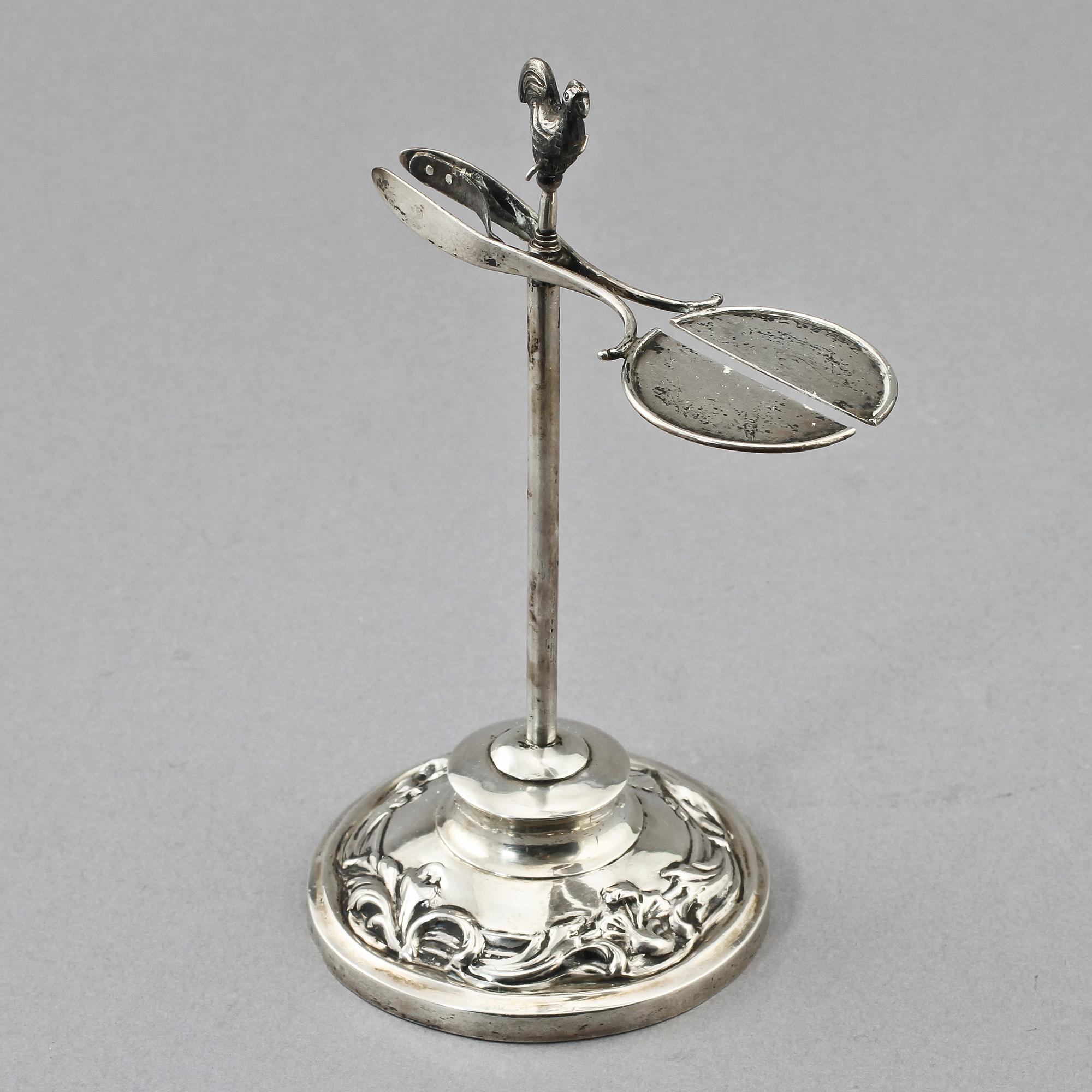 VAXSTAPELSTÄLL, silver, Abraham Edborg, Jönköping, 1849.