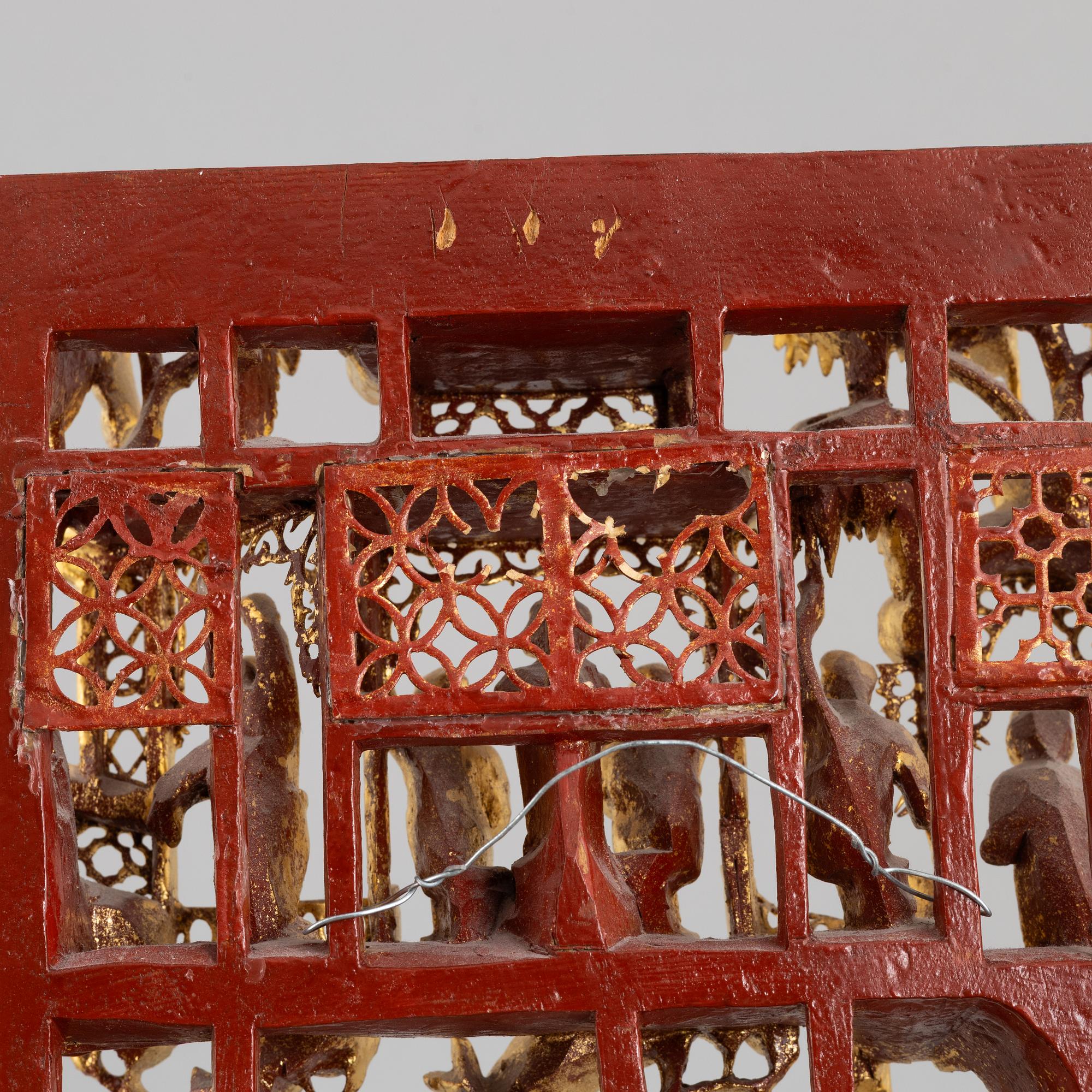 Relief, carved wood, China, first half of the 20th century.
