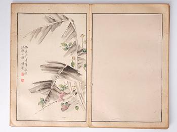 An album with 15 paintings, Qing dynasty (1644-1912). Signed Cao Qi.