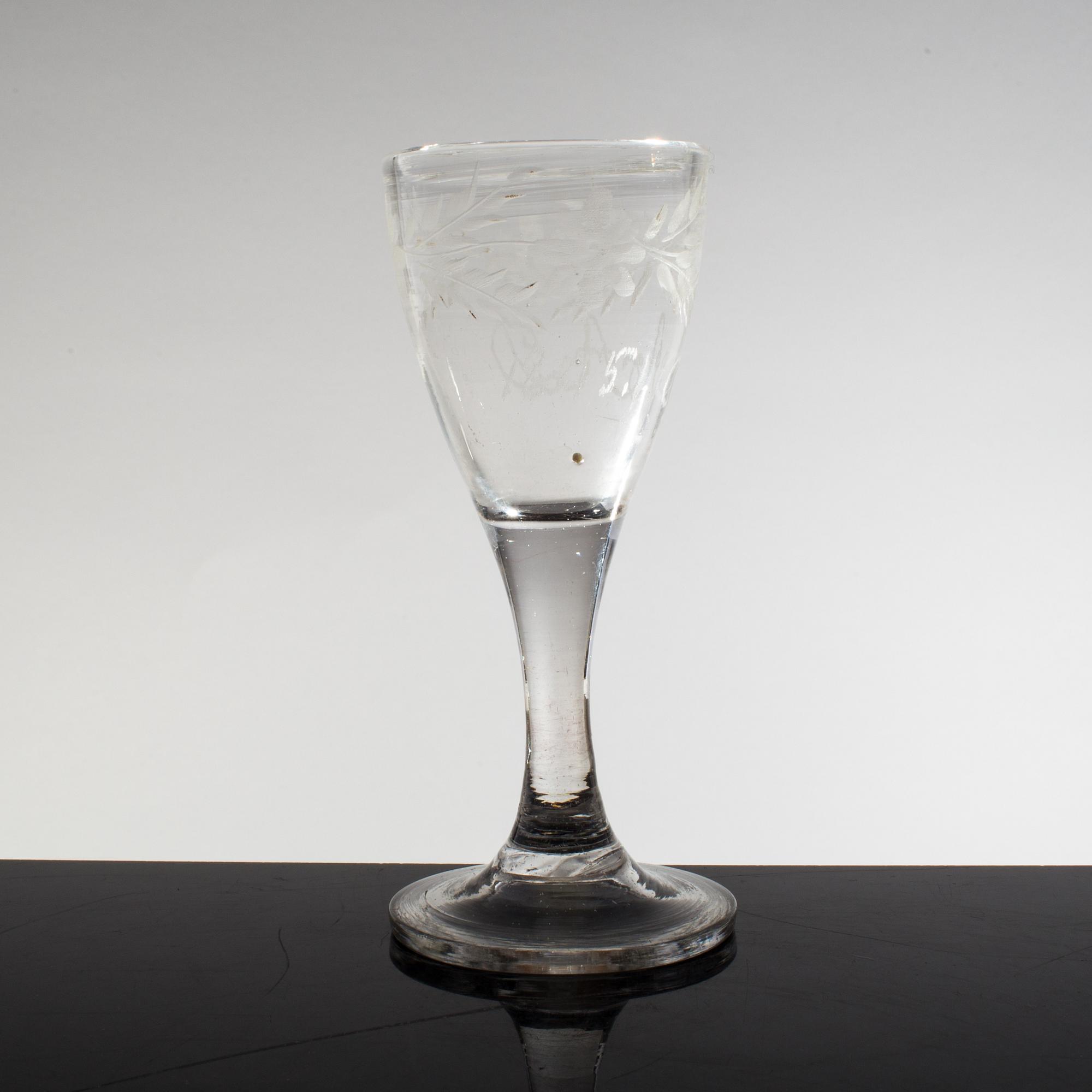 BRÖLLOPSGLAS, glas, daterat 1845.