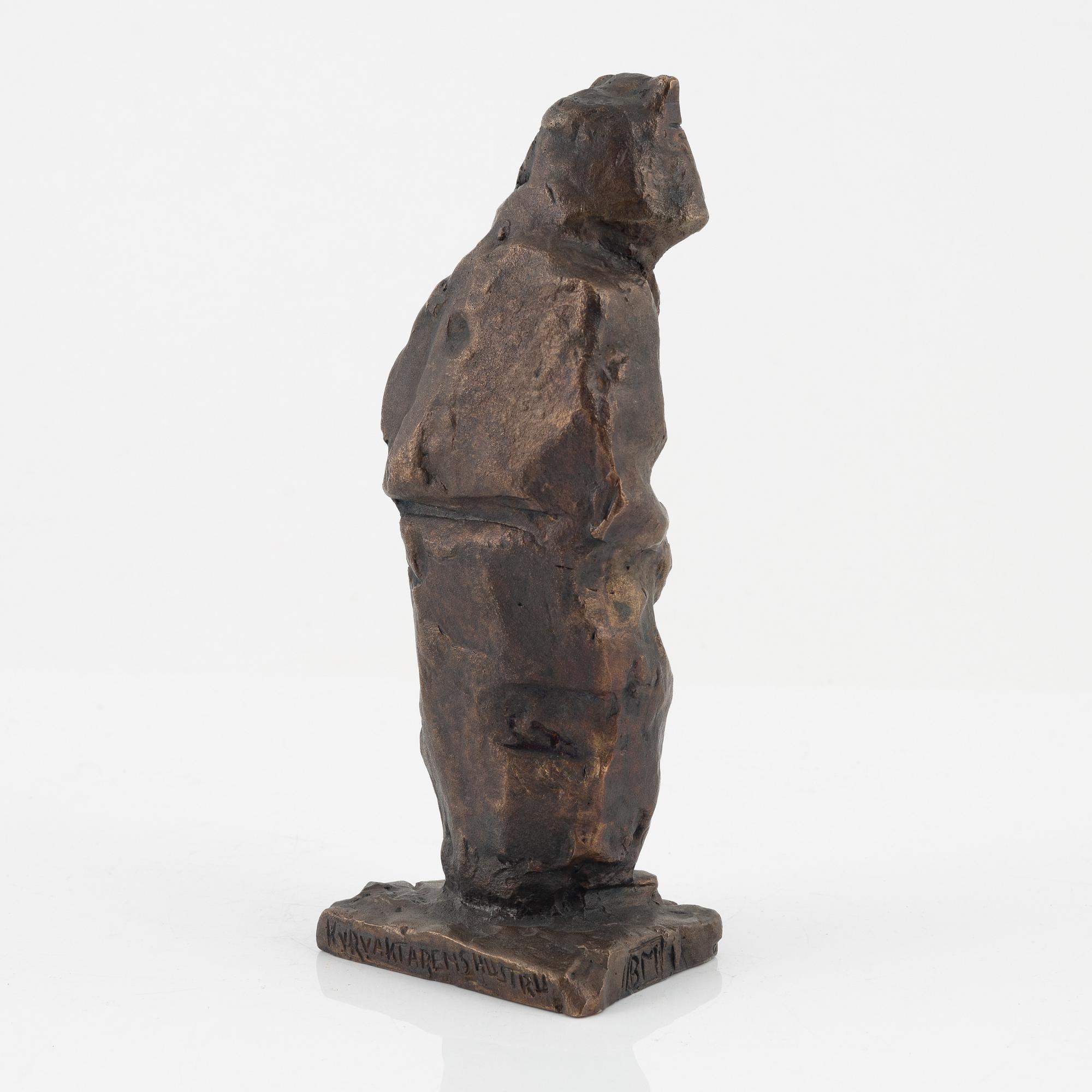 Bror Marklund, sculpture, signed, bronze, height 20.5 cm.
