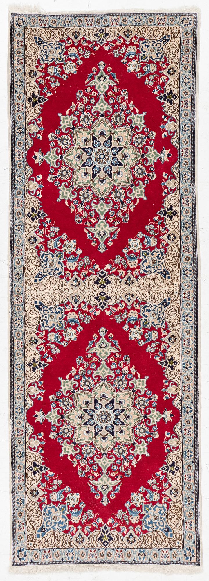 Matta, orientalisk, silkeinslag, 250 x 87 cm.