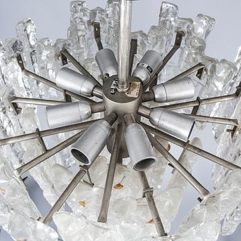 TAKLAMPA, "Ice block chandelier", J.T Design, Kalmar, Österrike, 1960-tal. Höjd ca 46 cm.