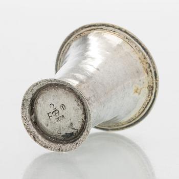 A late 18th century parcel-gilt silver beaker, maker's mark of Berthil Thorwijk, Uusikaupunki, Finland 1788.