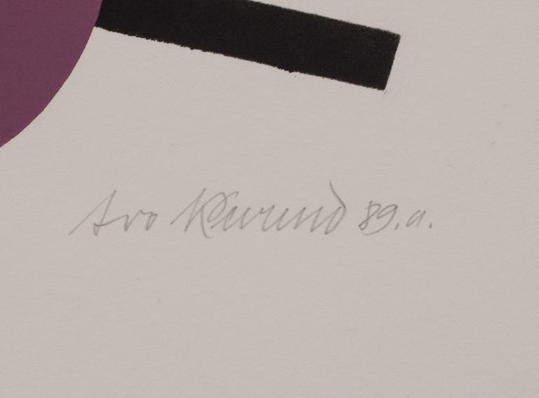 AVO KEEREND, färglitografi, signerad, daterad -89 och numrerad 13/50.