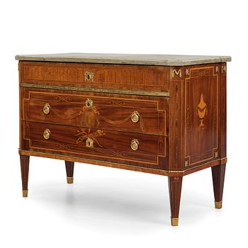 A Gustavian commode by N P Stenström (master in Stockholm 1781-1790), late 18th century, not signed.