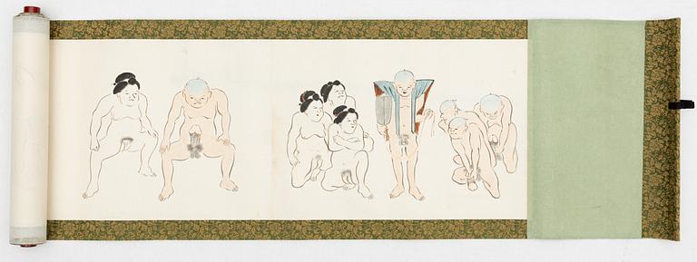 A Japanese Shunga Kakiemono, 20th Century.