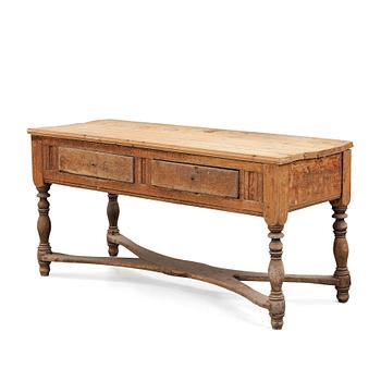 A Swedish stone top table dated 1864.