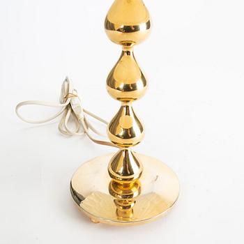 A pair of 24 carat gold plated "Teardrop" table lamps by Hugo Asmussen, Denmark, second half of the 20th century.