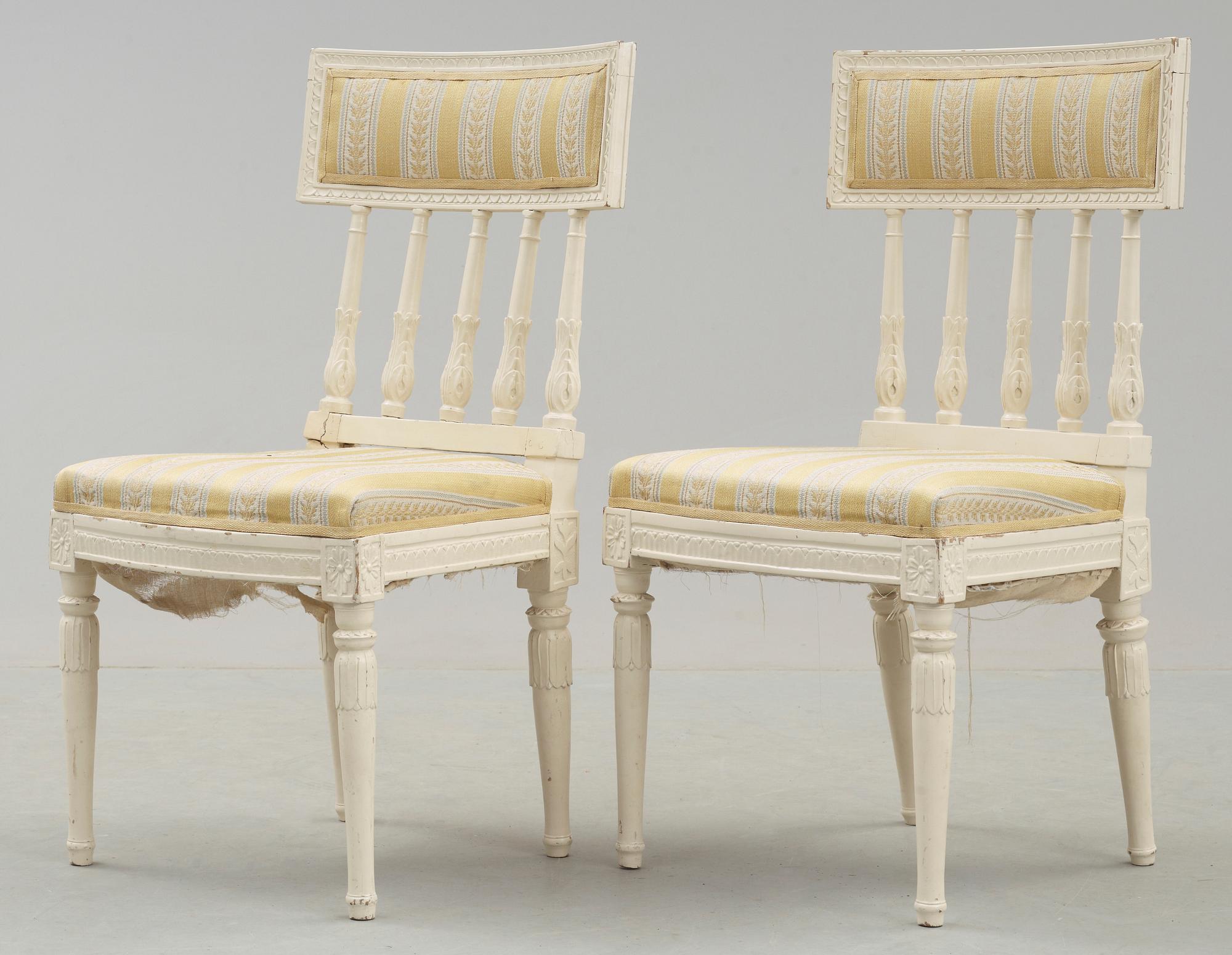 STOLAR, ett par, sengustavianska, omkring 1800.