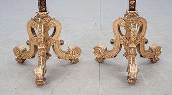 A pair of French Baroque circa 1700 candle stands.