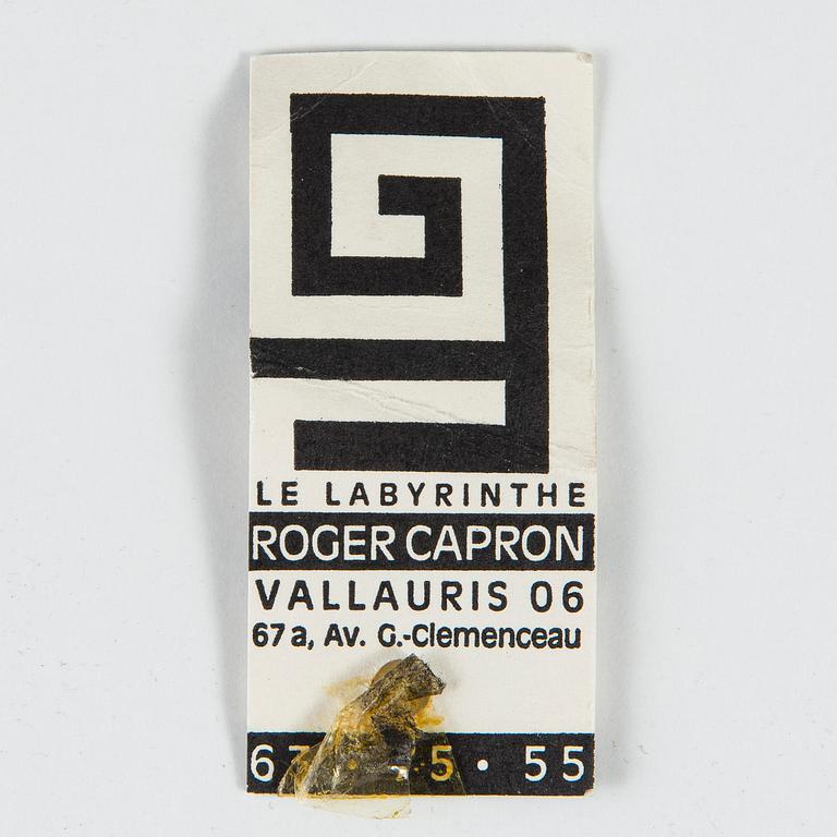Roger Capron, a five-piece ceramic relief, signed.