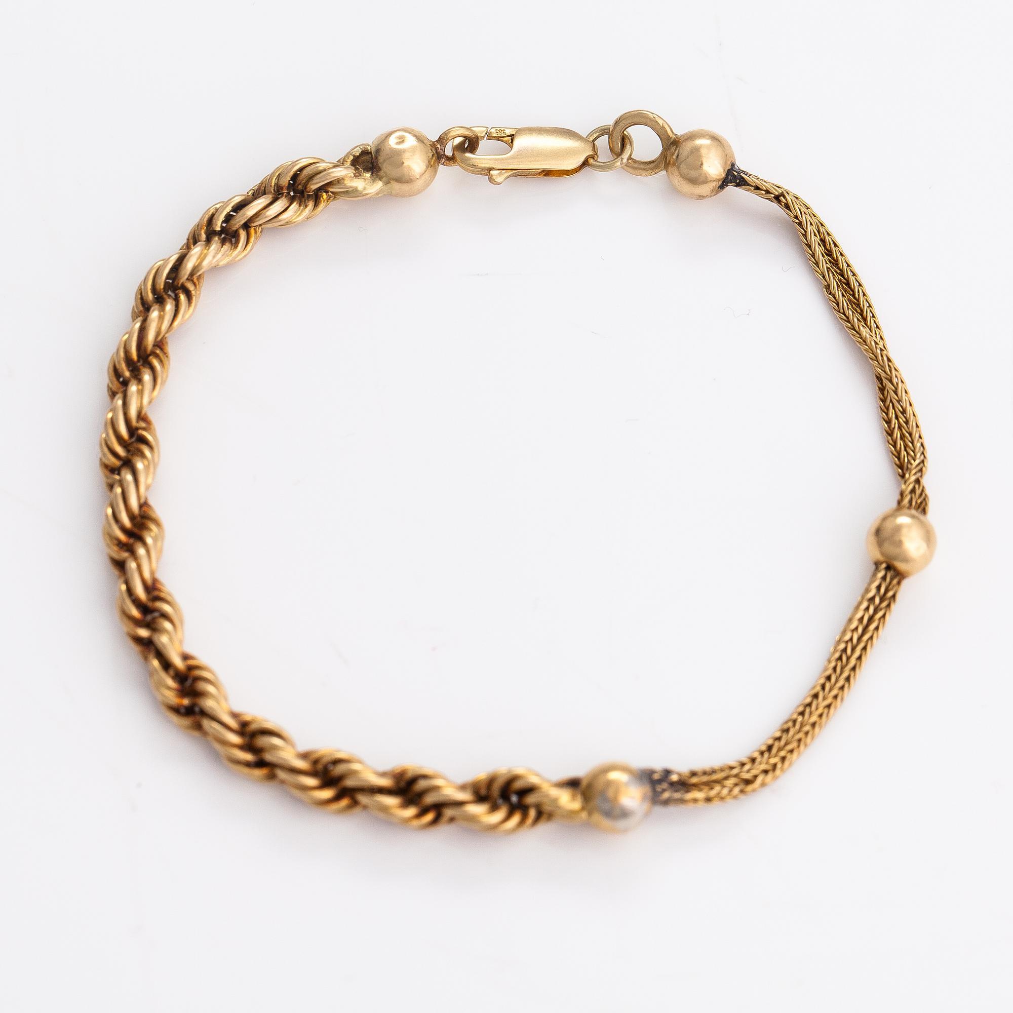 Armband, 18K guld, senare 14K guldlås.