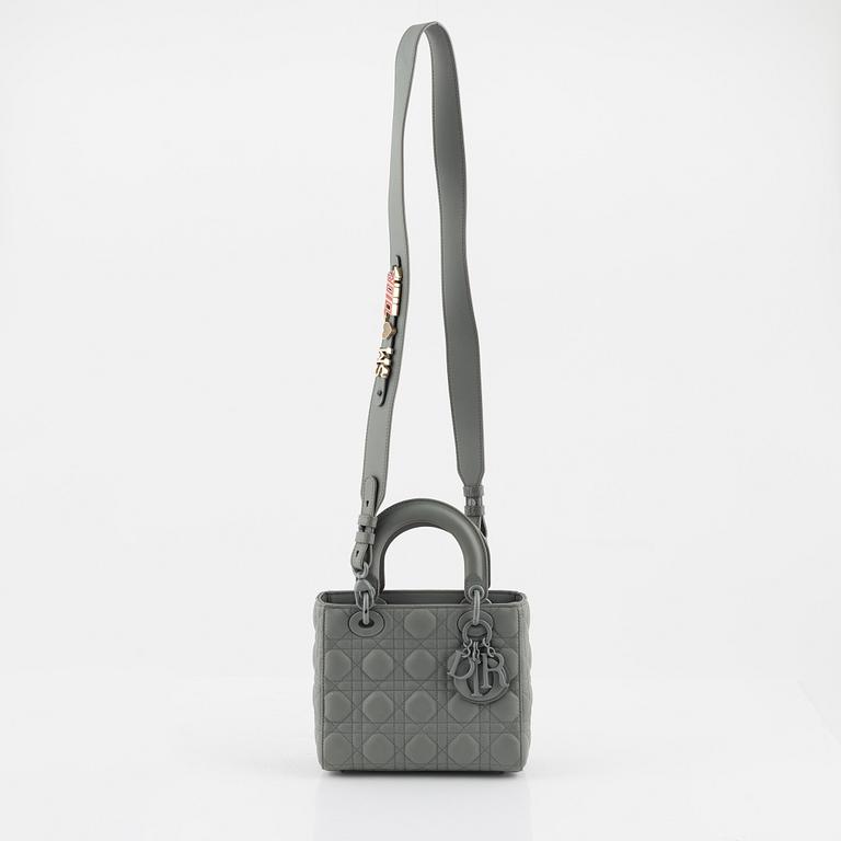 Christian Dior, A Ultramatte Gray Stone Cannage Calfskin 'Lady Dior my ABCDIOR bag'.