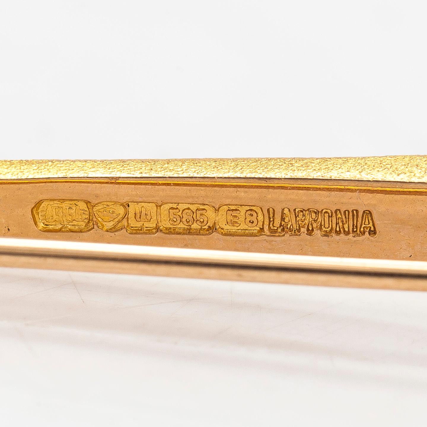 Björn Weckström, brosch "Hestia", 14K guld, Lapponia 1982.