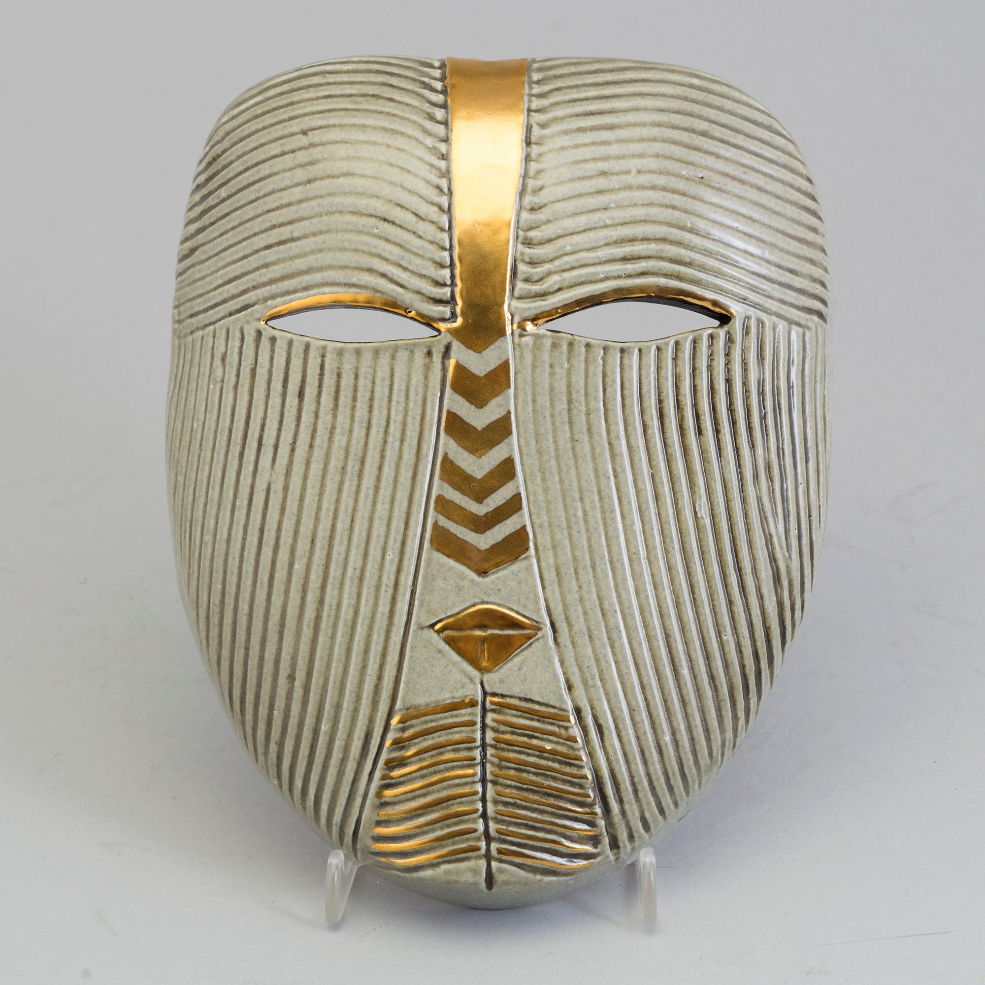 LISA LARSON, mask, keramik, signerad Lisa L. K-Studion Gustavsberg ...
