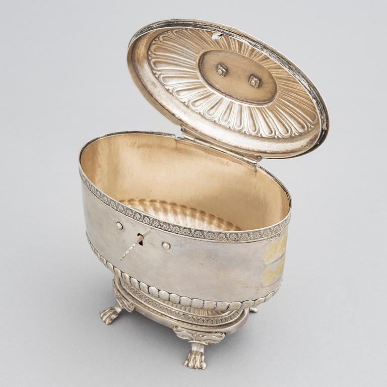 Anders Lundqvist, a silver sugar box, Stockholm, 1832.